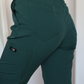 Pantaloni medicali elastici Slim Fit cu talie inalta conici