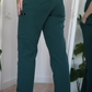 Pantaloni medicali elastici Slim Fit cu talie inalta conici