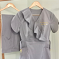 Bluza medicala eleganta volane gri