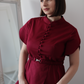 Bluză medicală elegantă Japanese Tulip, primul produs creat în atelierul DR. BLA SCRUBS și best seller-ul colecției.