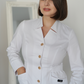Halat medical elegant elastic alb