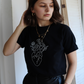 Tricou bumbac maneci indoite brodat Basic